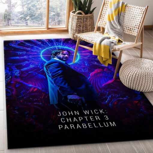 John Wick Chapter Area Rug Art Painting Movie Rug - Home Us Decor - Custom Size And Prin