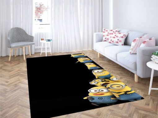 Black Minion Background Living Room Modern Carpet Rug - Custom Size And Printing