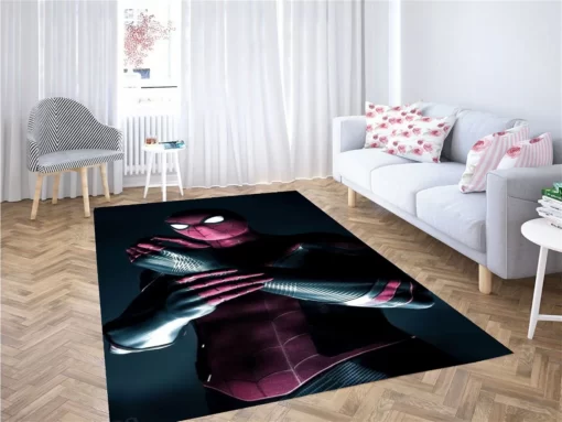 Black Spider Man Carpet Rug - Custom Size And Printing