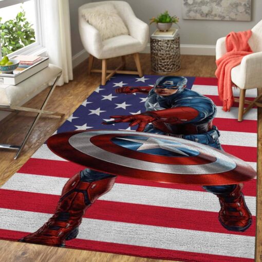 Captain America Area Limited Edition Rug - Custom Size And Printing