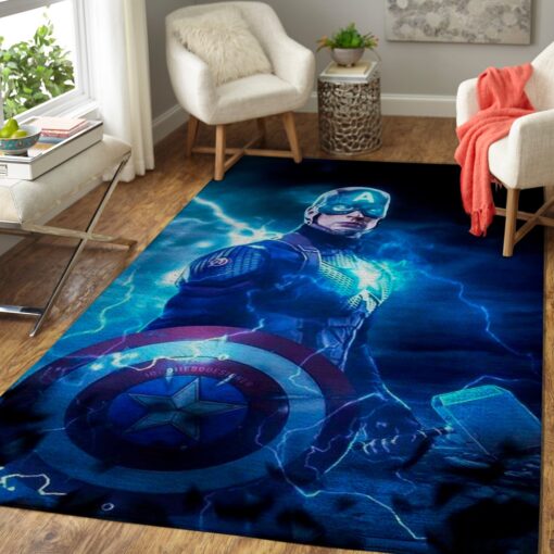 Captain America Area Limited Edition Rug - Custom Size And Printing