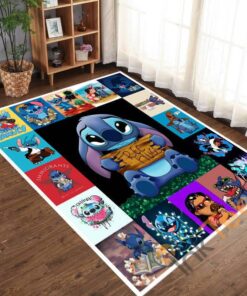 Lilo Stitch Cartoon Floor Mat Washable Bedroom Area Wool Rugs Living Room  Carpet