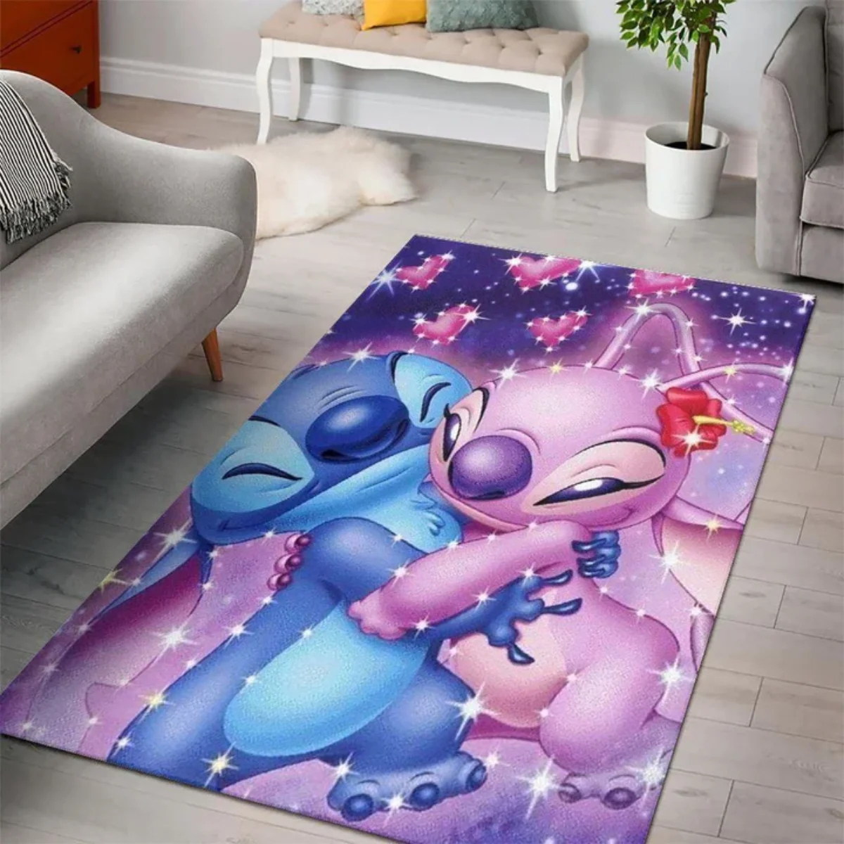 Lilo Stich Stitch With Ugly Doll Area Rug Super Soft Mats Rectangle Floor  Rugs - Lavafury