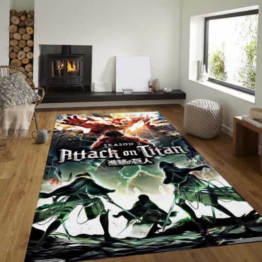 Attack On Titan Season - Teaser One Sheet Area Rug For Gift Bedroom Rug Us Gift Decor - Custom Size And Printing