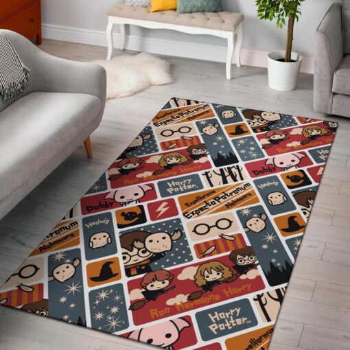 Harry Potter Chibi Pattern Rug - Custom Size And Printing