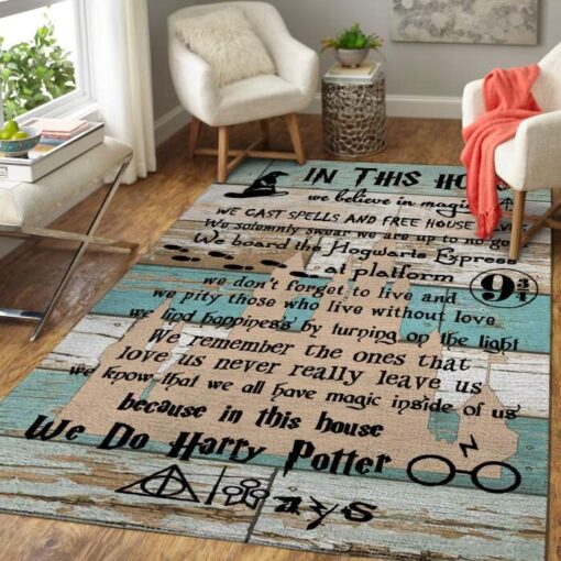 Harry Potter Quotes Area Rug - Custom Size And Printing