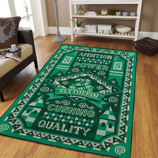 Harry Potter Slytherin Area Rug - Custom Size And Printing