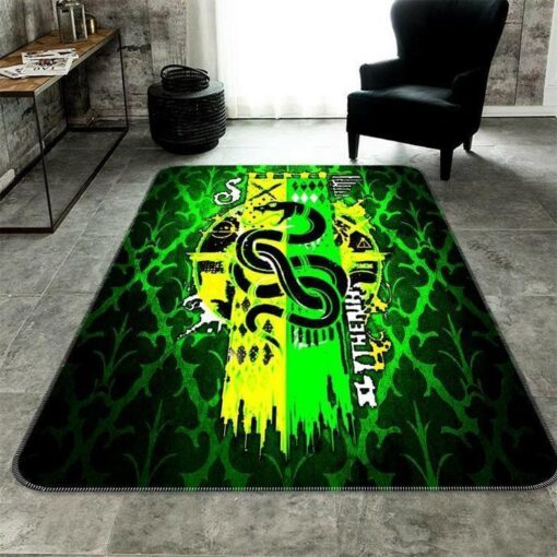 Harry Potter Slytherin House Rug - Custom Size And Printing