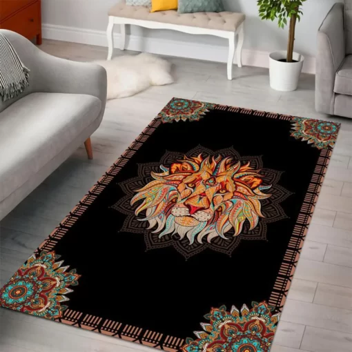 Lion King Multicolor Area Rectangle Rug - Custom Size And Printing