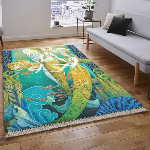 Little Mermaid Area Rug For Living Room - Custom Size And Printing