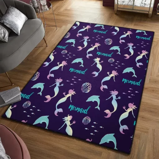 Mermaid Outfit Living Room Rugs, Ombr Mermaid Gs Cl Rug - Custom Size And Printing