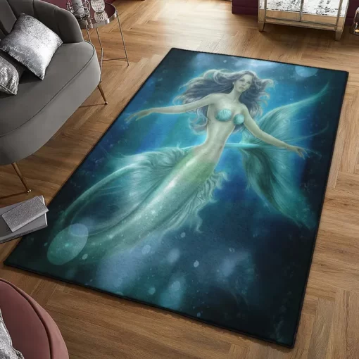 Mermaid Living Room Rugs, Green Mermaids Gs Cl Rug - Custom Size And Printing