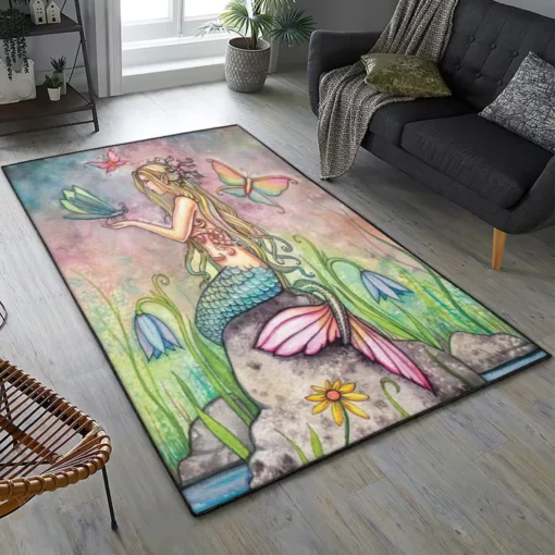 Under The Sea Kitchen Rugs, Mermaid Rug - Custom Size And Printing