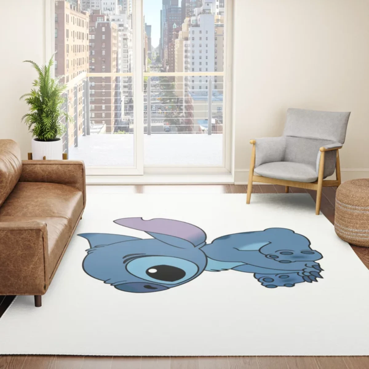 Lilo Stitch Hula Dancing On The Beach Disney Area Rug Carpet - Custom Size  And Printing