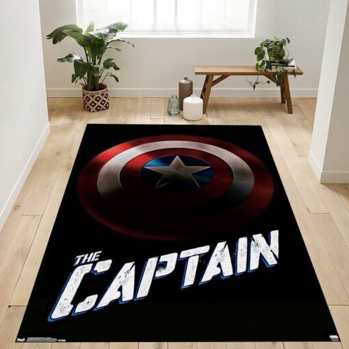 Marvel Comics Captain America Shield Area Rug Living Room - Custom Size And Printing