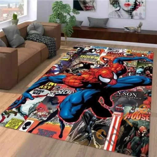 Marvel Superhero Spiderman Comic Area Amazon Best Seller Sku 2967 Rug - Custom Size And Printing