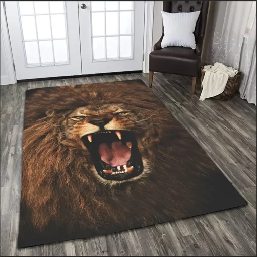 The Alpha King Lion Area Rectangle Rug - Custom Size And Printing