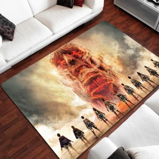 Attack On Titan Rug Scout Regiment & Colossal Titan Rug - Custom Size And Printing