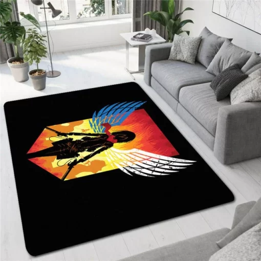 Attack On Titan Rug Mikasa Ackerman With Wings Rug - Custom Size And Printing