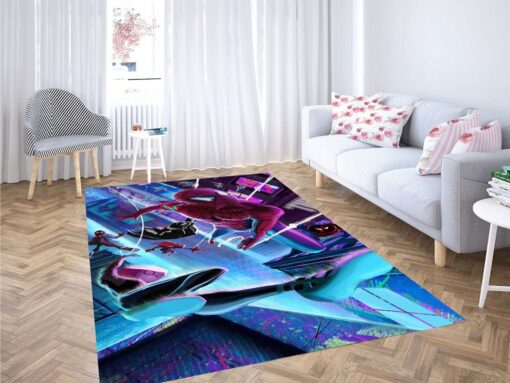 Spider Man Into The Spider Wallpaper Living Room Modern Carpet Rug - Custom Size And Printing