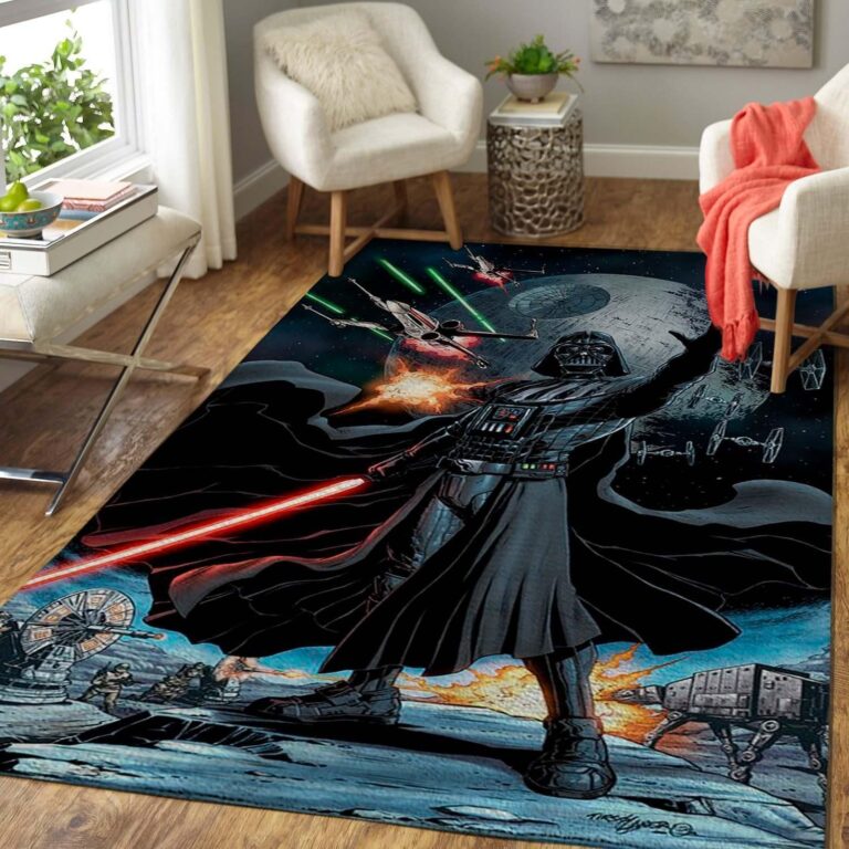 Star Wars Fans Death Star & Darth Vader Area Rug – Custom Size And Printing