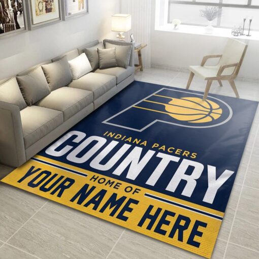 Customizable Indiana Pacers Team Area Rug Nba Rug Room Decor - Custom Size And Printing