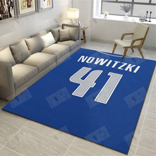 Dallas Mavericks Area Rugs, Basketball Team Living Room Carpet - Custom Size And Printing