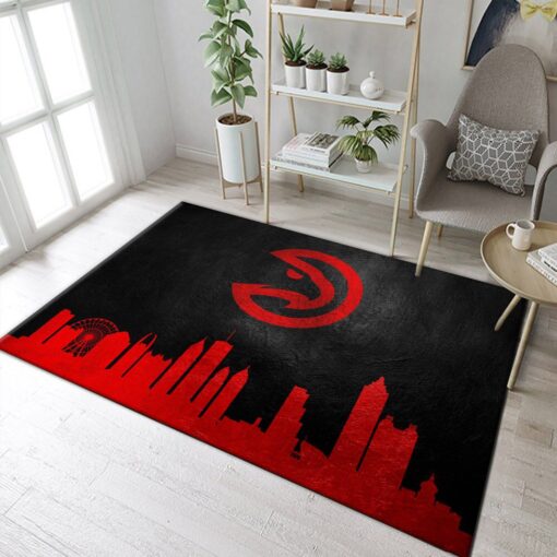 Atlanta Hawks Skyline Area Rug For Christmas Living Room - Custom Size And Printing