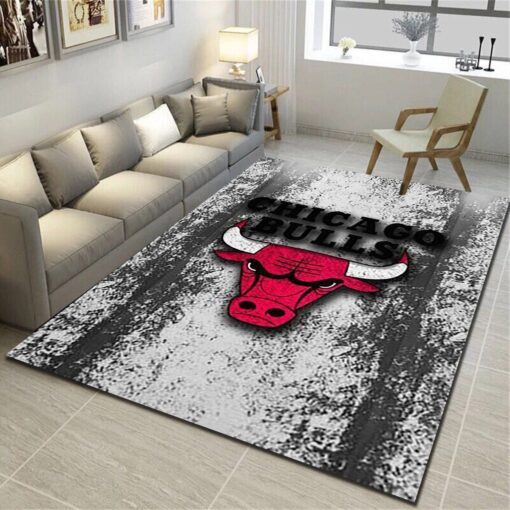 Chicago Bulls Rug - Basketball Team Living Room Carpet, Fan Cave Floor Mat - Custom Size And Printing