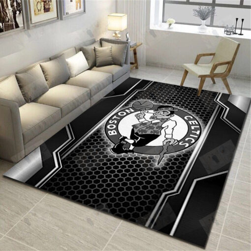 Boston Celtics Area Rugs, Basketball Team Living Room Carpet - Custom Size And Printing