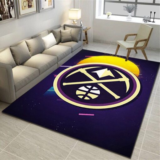 Denver Nuggets Area Rugs, Basketball Team Living Room Carpet - Custom Size And Printing