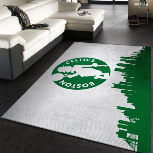 Boston Celtics Skyline Area Rug For Christmas, Living Room Rug - Custom Size And Printing