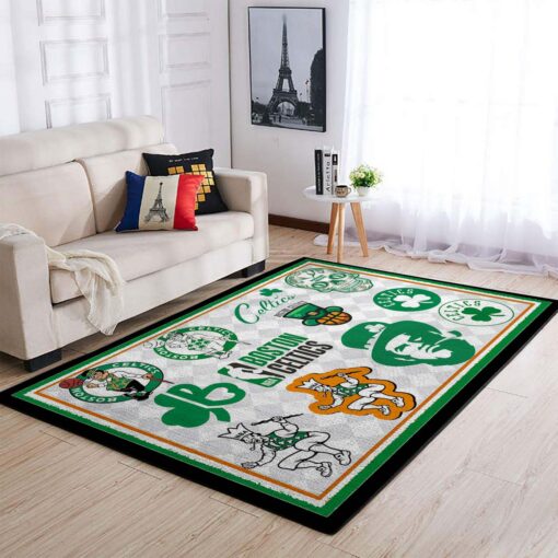 Boston Celtics Living Room Carpet Area Rug - - Custom Size And Printing
