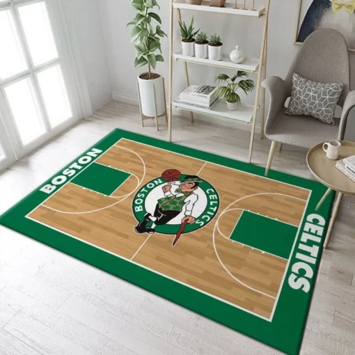 Boston Celtics Nba Rug Room Carpet Sport Custom Area Floor Home Decor - Custom Size And Printing