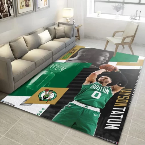Jayson Tatum Boston Celtics Nba Team Logos Area Rug - Living Room Rug - Custom Size And Printing
