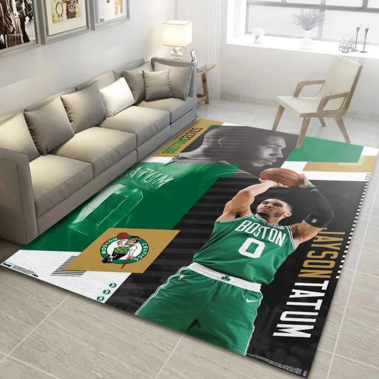 Jayson Tatum Boston Celtics Nba Team Logos Area Rug – Living Room Rug – Custom Size And Printing