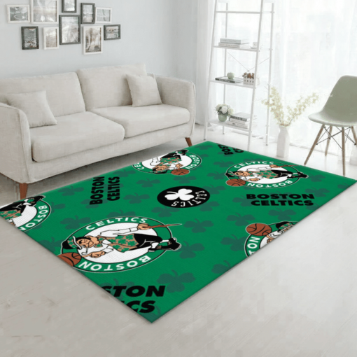 Boston Celtics Patterns - Nba Area Rug - Living Room Rug - Custom Size And Printing