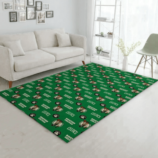 Boston Celtics Patterns Reangle Area Rug - Bedroom Rug - Custom Size And Printing