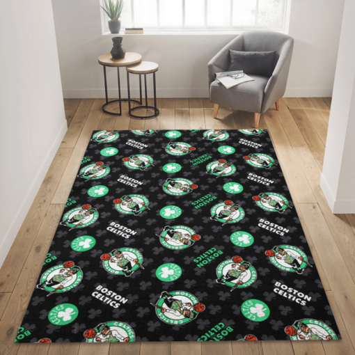 Boston Celtics Patterns - Reangle Area Rugs, Living Room Rug - Custom Size And Printing