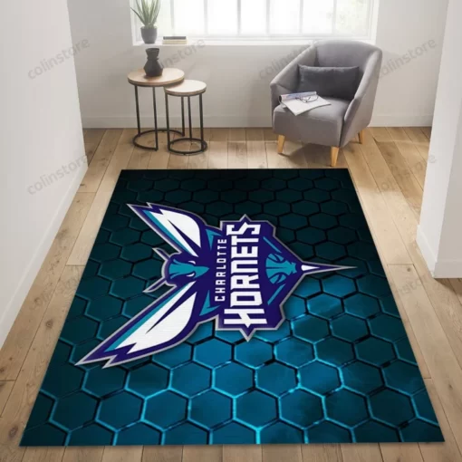 Charlotte Hornets Team Logo Nice Gifts Nba Living Room Carpet - Custom Size And Printing