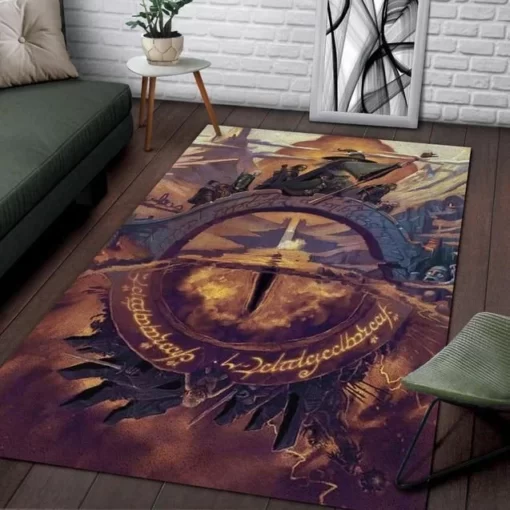 Lord Of The Rings Art Area Rectangle Rug Home Decor - Custom Size And Printing