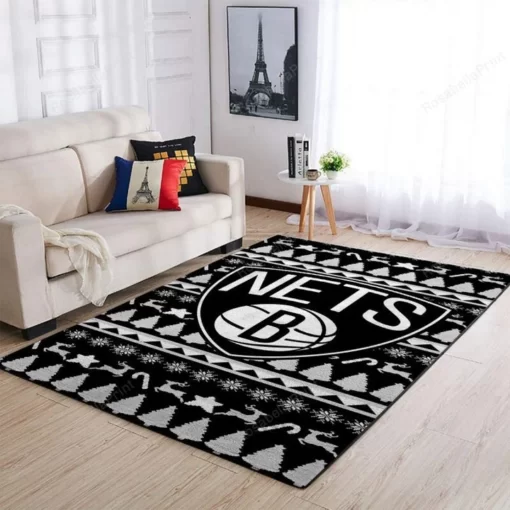 Brooklyn Nets Area Rug - For Living Room - Custom Size And Printing