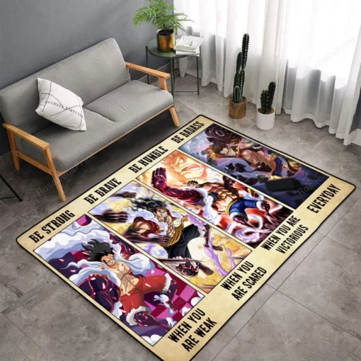Luffy Be Badass Rectangle Area Rug - Carpet For Living Room - Custom Size And Printing