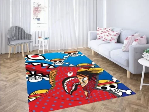Luffy Bape Rectangle Area Rug - Carpet For Living Room - Custom Size And Printing
