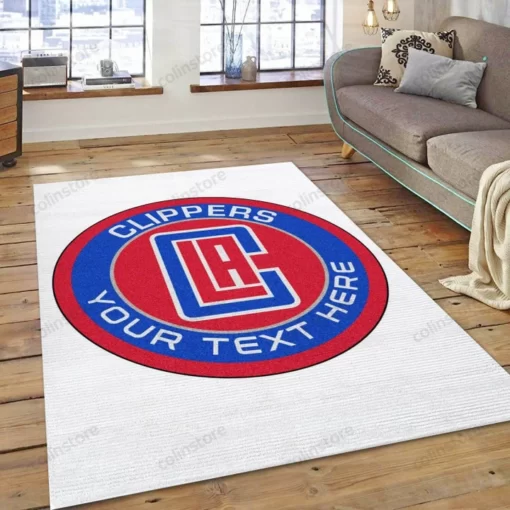 La Clippers 10 Area Rug Nba Rug Floor Decor - Custom Size And Printing