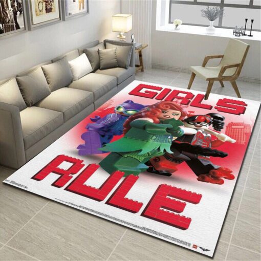 Lego Batman Girls Area Rugs, Living Room - Custom Size And Printing
