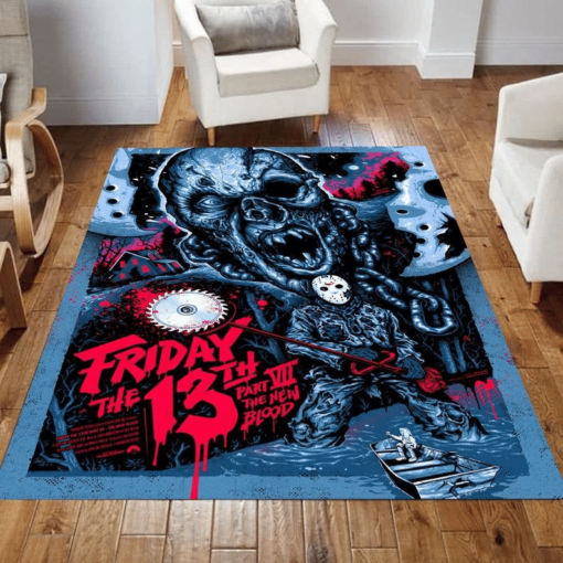 Horror Movie Legends Friday 13Th Saw Machine Carpet Rug - Custom Size And Printing