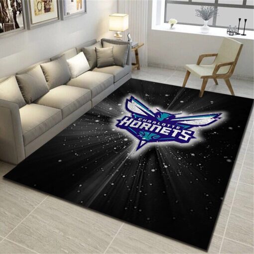Charlotte Hornets Rug - Basketball Team Living Room Carpet - Custom Size And Printing
