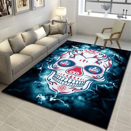 Brooklyn Nets Area Rug - Basketball Team Living Room Bedroom Carpet - Custom Size And Printing