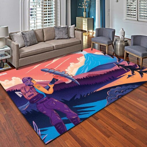 Fortnite Landscape Rugs, Living Room Carpet - Custom Size And Printing